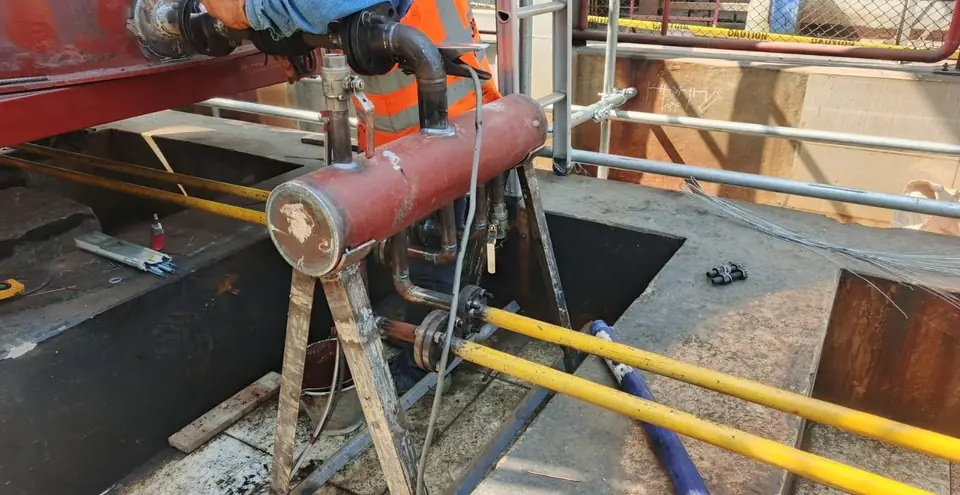 Fabricated header with branch lines and valves